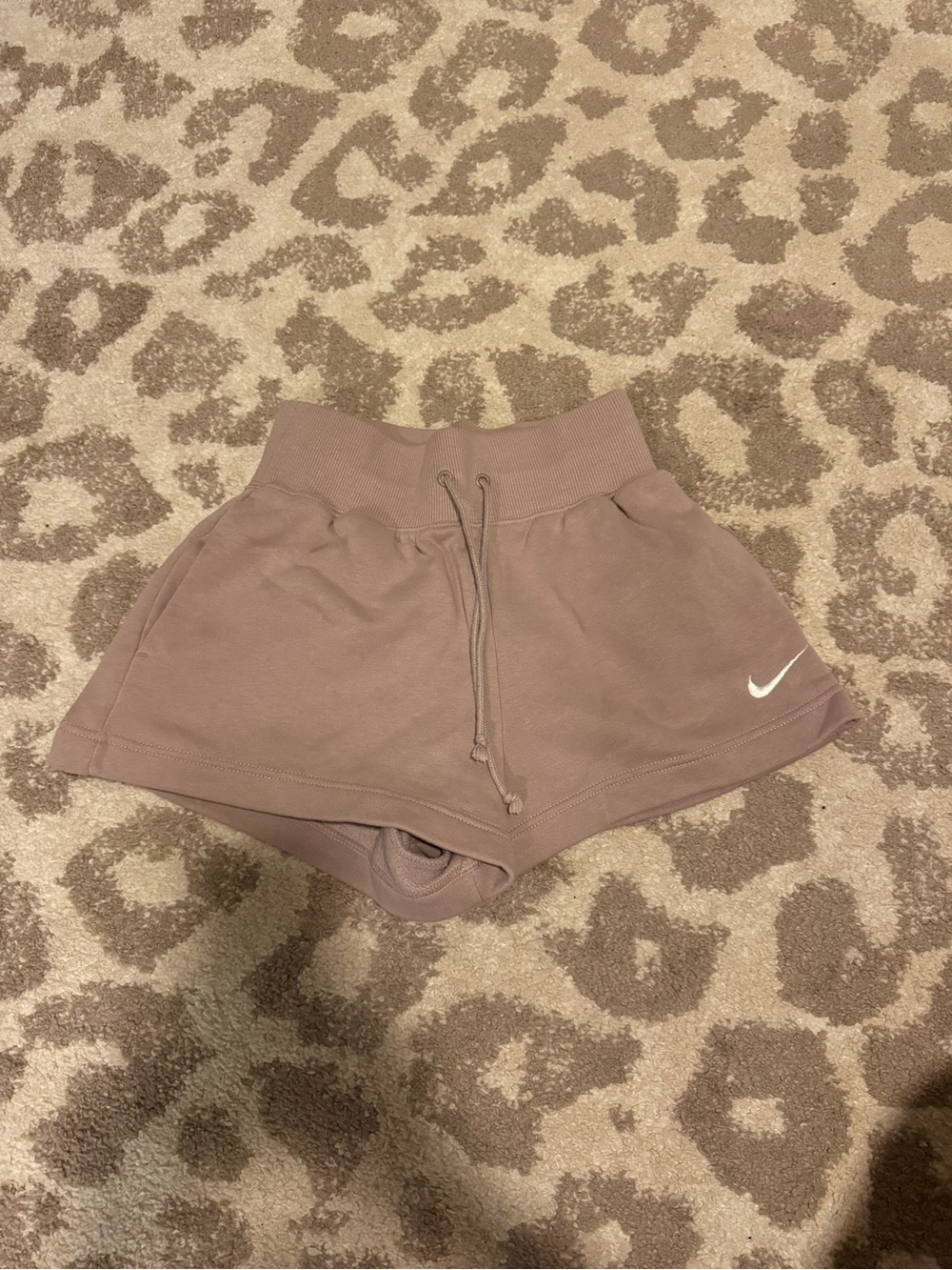 Nike Women’s High-Rise Drawstring Athletic Shorts - Mauve Taupe